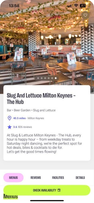 MiXR App - Image of Slug & Lettuce Milton Keynes Profile Page